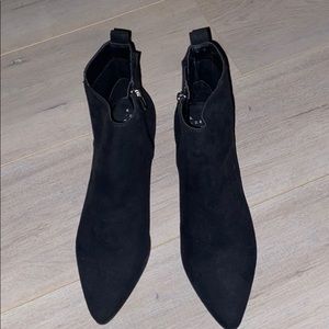 Black suede booties